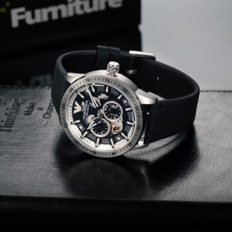 Armani 阿玛尼手表机械表时尚欧美表夜光指针运动多功能镂空机械男表