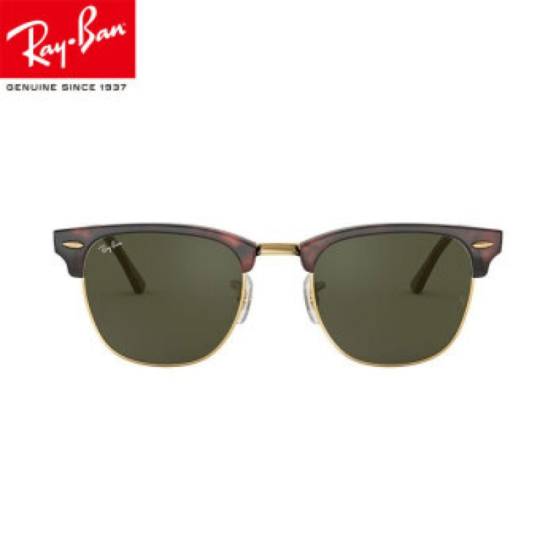  RayBan 雷朋太阳镜墨镜男女款派对达人矩形框复古时尚0RB3016F W0366玳瑁色镜框绿色镜片 